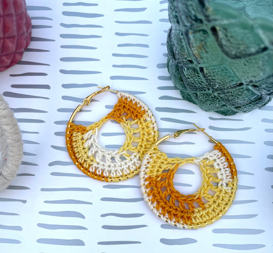 Crocheted hoop earrings